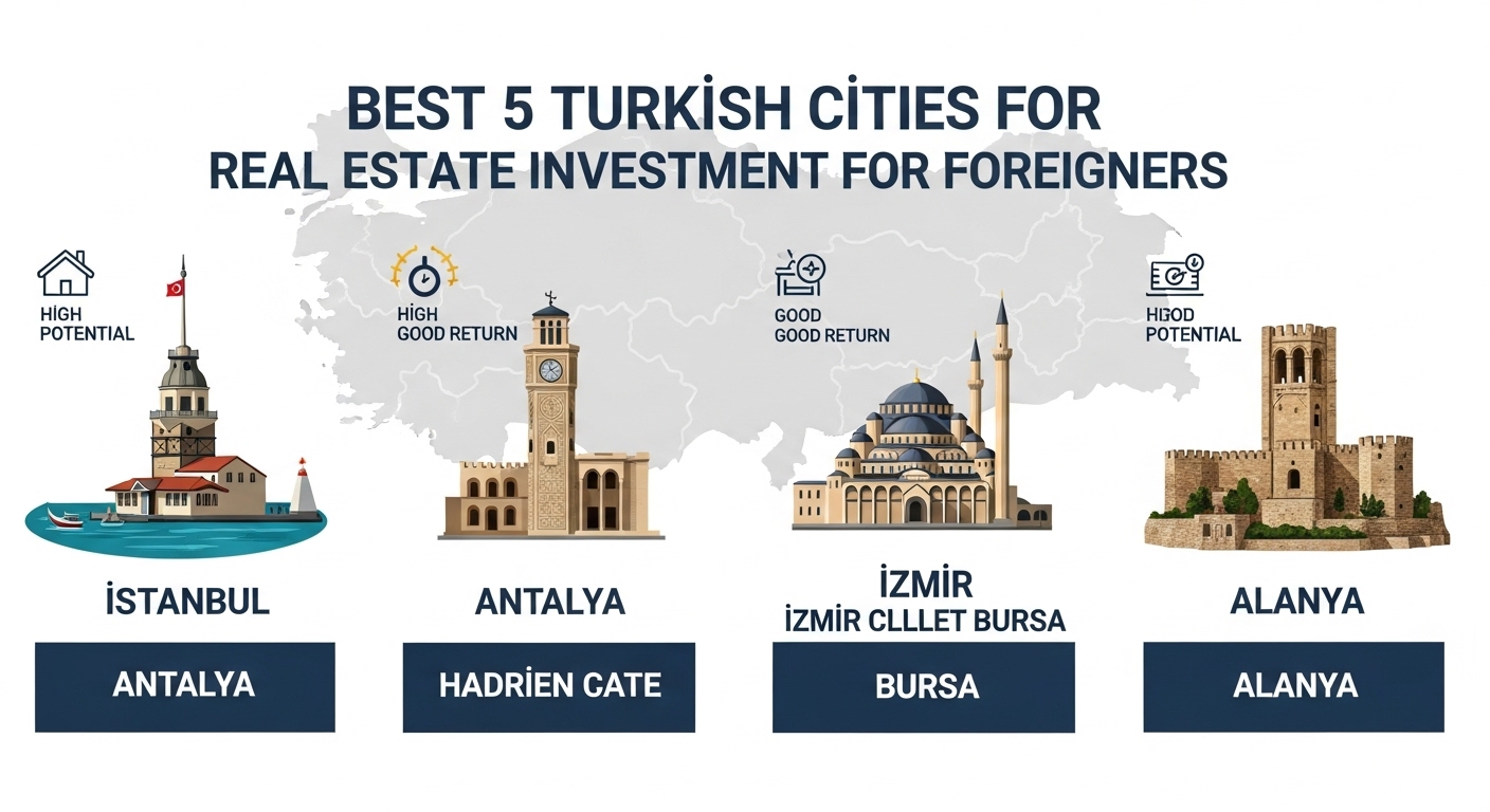 Best 5 Turkish Cities for Real Estate Investment for Foreigners